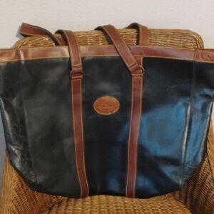Eddie Bauer Black and Brown Duffel Bag
